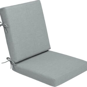 AUCT 18547 - Arden Outdoor Dining Chair Cushion, Foam, 20x40, Stone Grey | TPU Backed Fabric, Waterfall