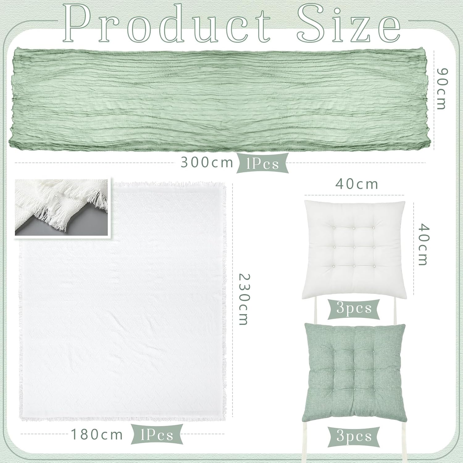 AUCT 18438 - $61 8 Pcs Fit for 6 People 91 x 71' Extra Large Outdoor Picnic Blanket with Sage Green Tab - Image 2