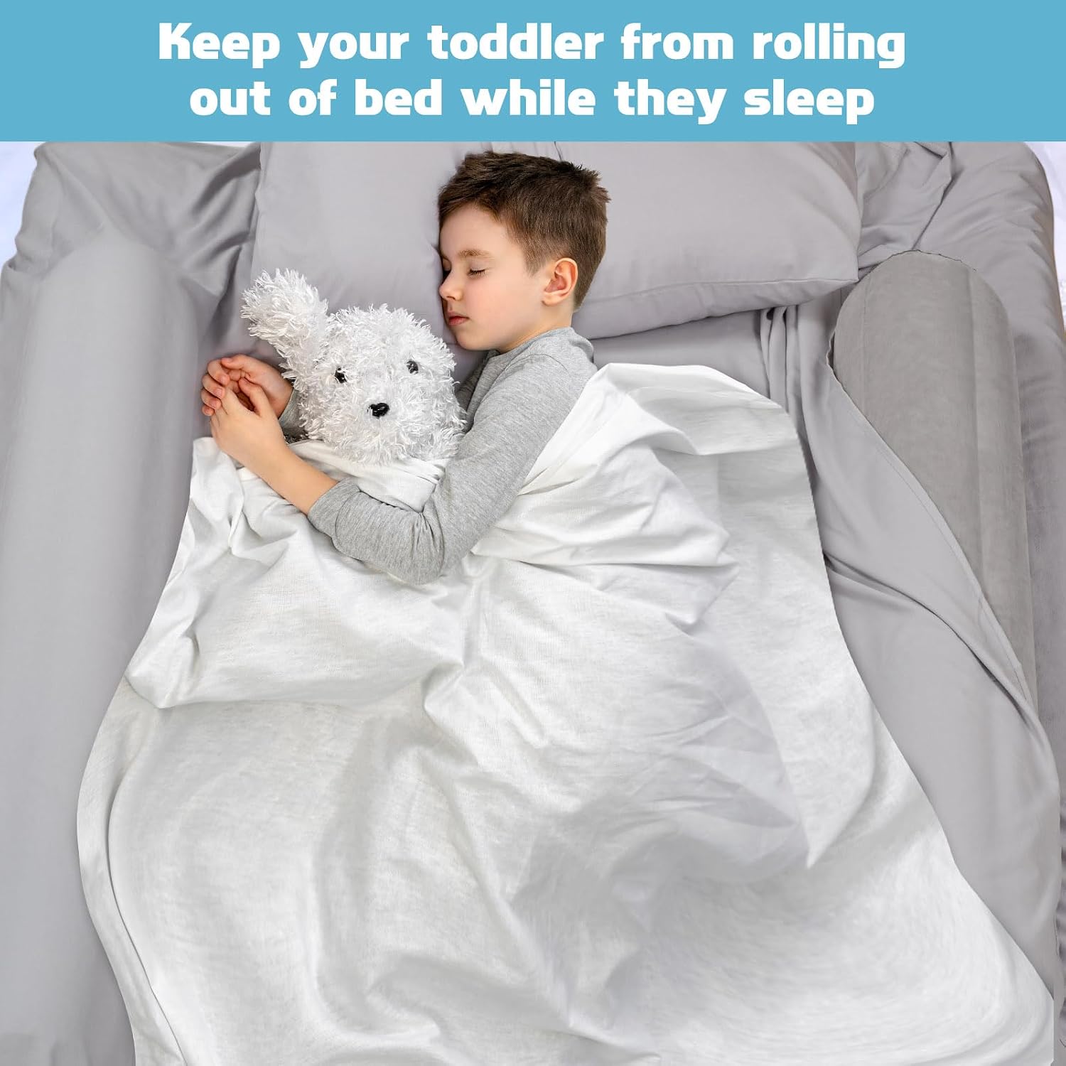 AUCT 18422 - USHMA 2Pack Travel Bed Rails for Toddlers | Non-Slip Soft Flocking Portable Inflatable Bed - Image 2