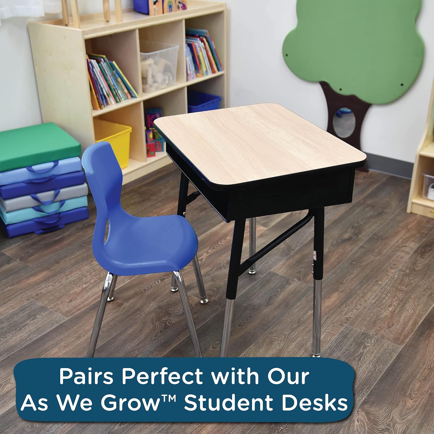 AUCT 19461 - $127 Children's Factory MyPosture Plus 10" H Chairs, Set-4 Blue with Chrome Legs, AB8010PB - Image 4