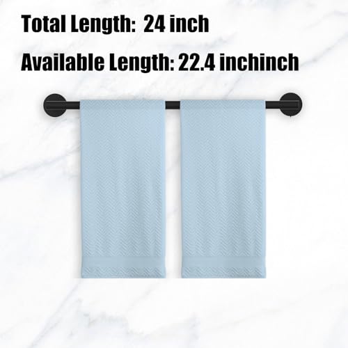 AUCT 18952 - Newfun 24 Inch Matte Black Bathroom Towel Bar, 2Pcs - Image 2