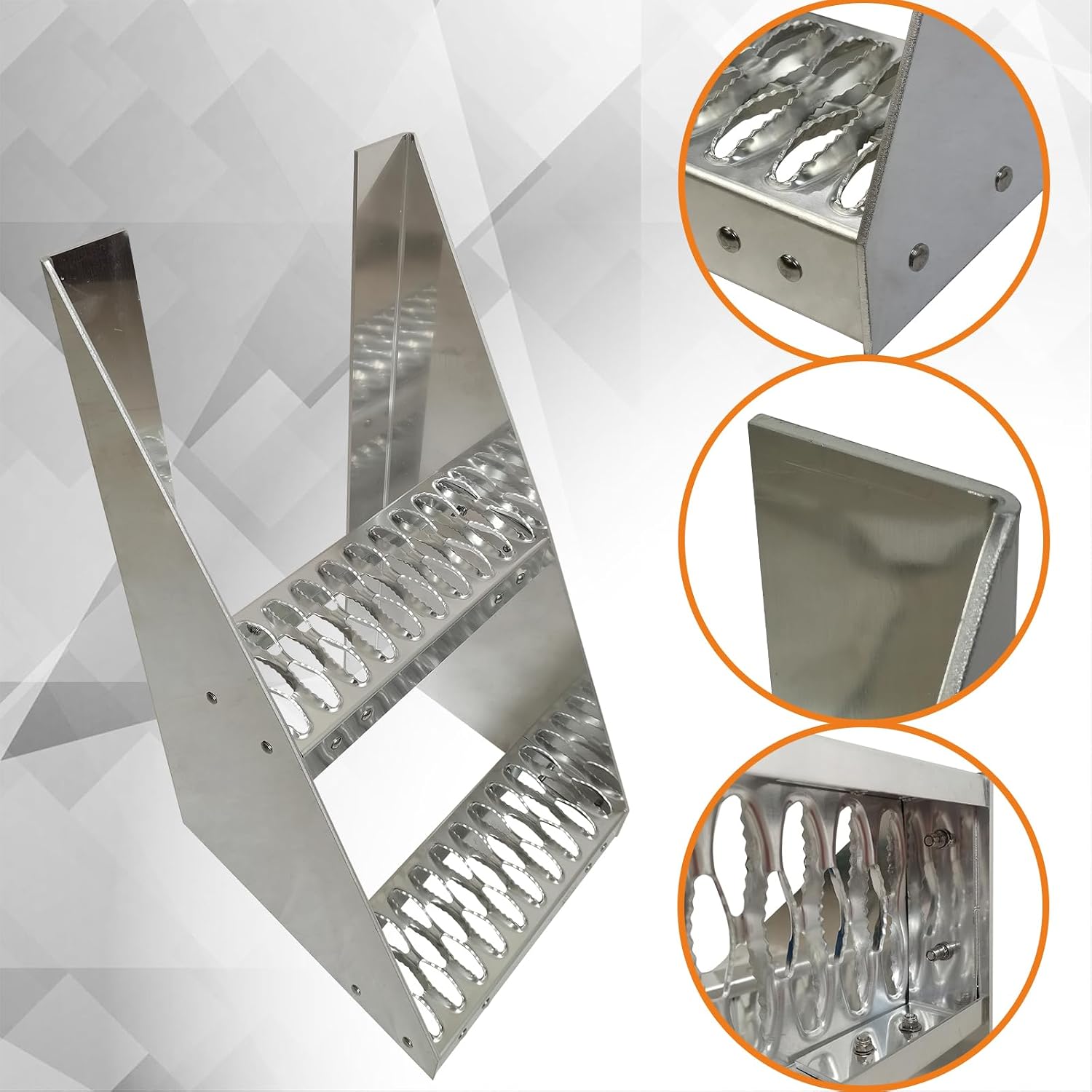 AUCT 19643 - $120 12 Inch Aluminum Frame Mounted Step Fit for Class 8 Semi Trucks Peterbilt - Image 4
