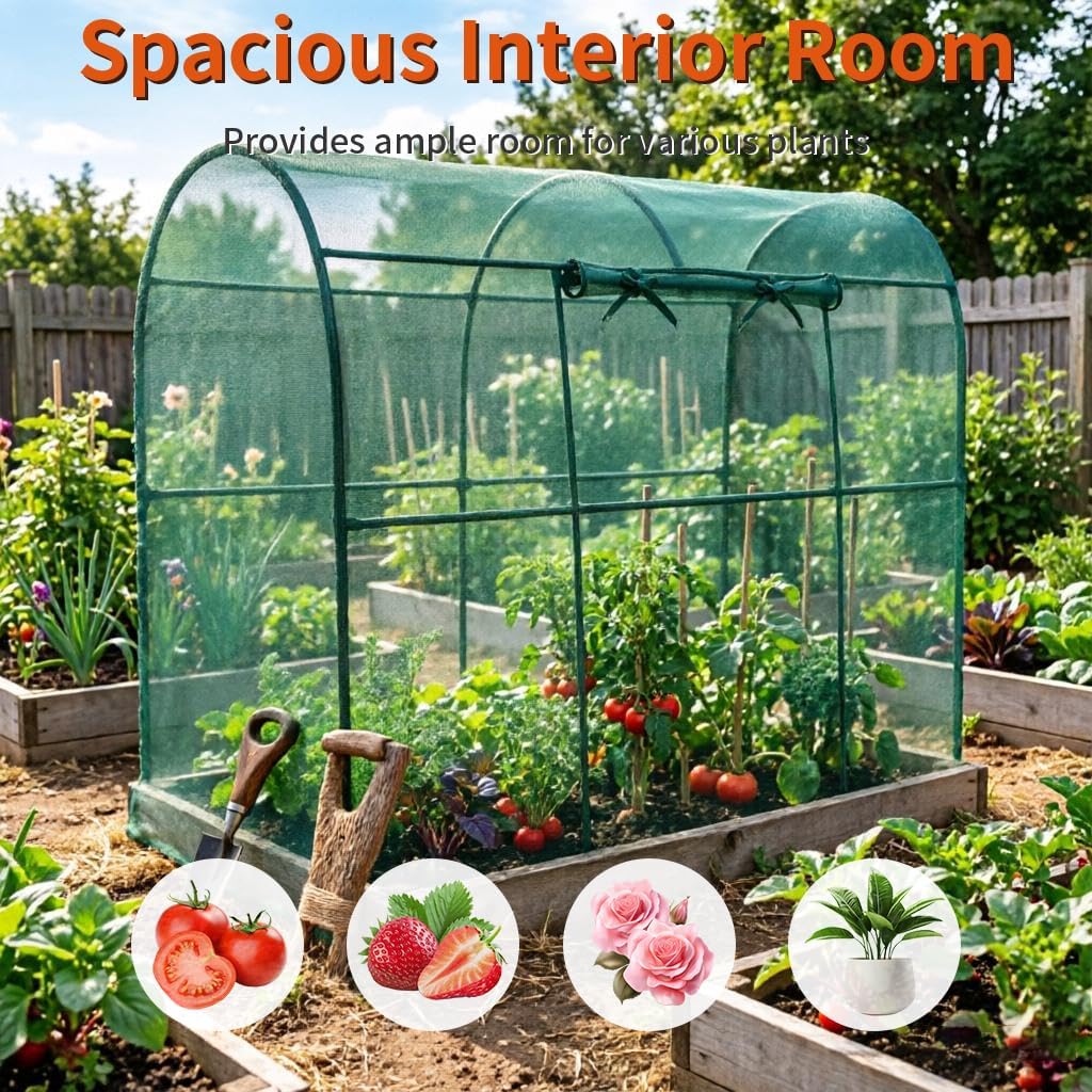 AUCT 18537 - $70 Crop Cages for Garden Plant, Plant Protection Tent with Zippered Door, Raised Bed Cove - Image 4