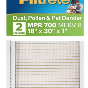 AUCT 19584 - Filtrete 18x30x1 AC Furnace Air Filter, MPR 700, MERV 8, Tough on Pollen, Easy on Airflow,