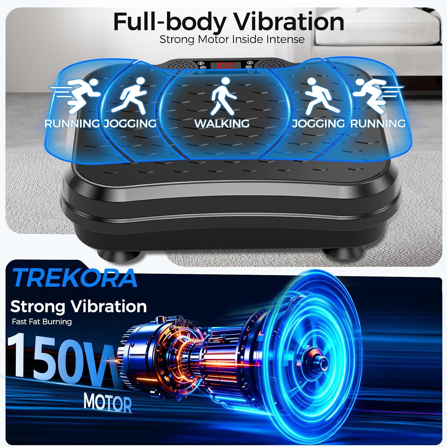 AUCT 18352 - $70 Vibration Plate Exercise Machine, Curved Vibration Plate for Lymphatic Drainage Weight - Image 3