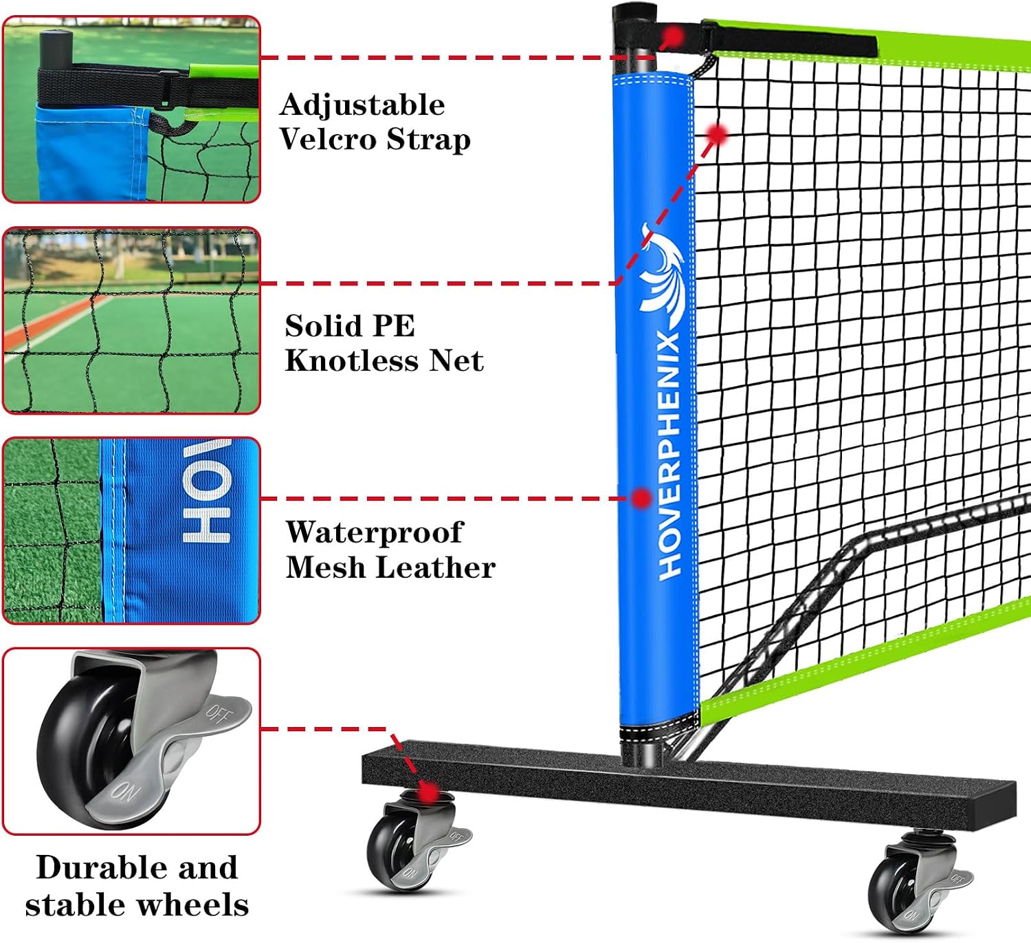 AUCT 18464 - $60 Hoverphenix Pickleball Net - 22FT Full Size Net with Carry Bag for Driveway | Regulati - Image 2