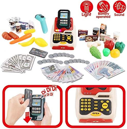 AUCT 18477 - $53 deAO Grocery Store Playset with Kids Shopping Cart,66 PCS Supermarket Toy | Sound Ligh - Image 2
