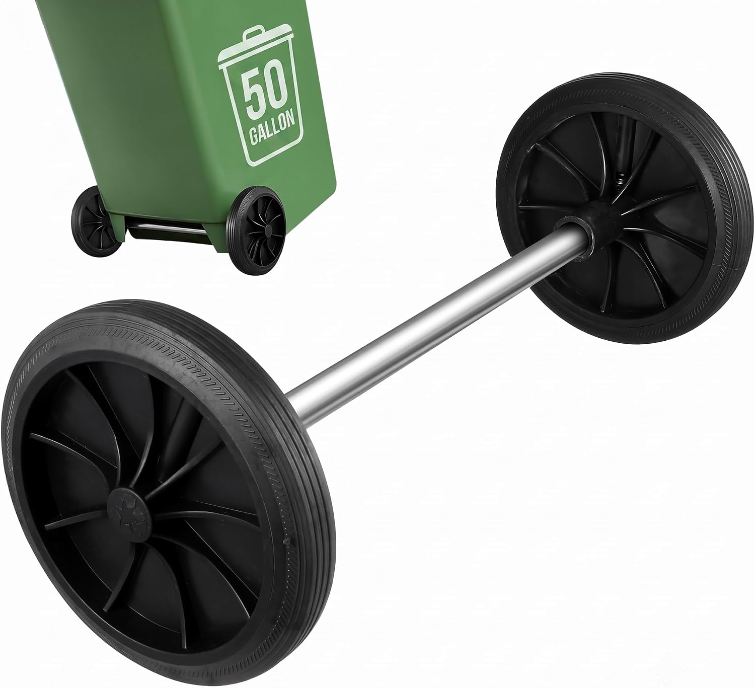 AUCT 19500 - Angoily Trash Can Wheels Replacement, Garbage Can Wheels Replacement Set, Hollow Shaft 2 R