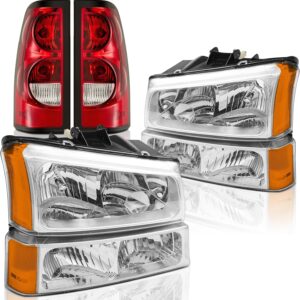 AUCT 18607 - $136 Headlights and Taillights Assembly Combo for 2003-2006 Chevy Silverado 1500 2500 3500