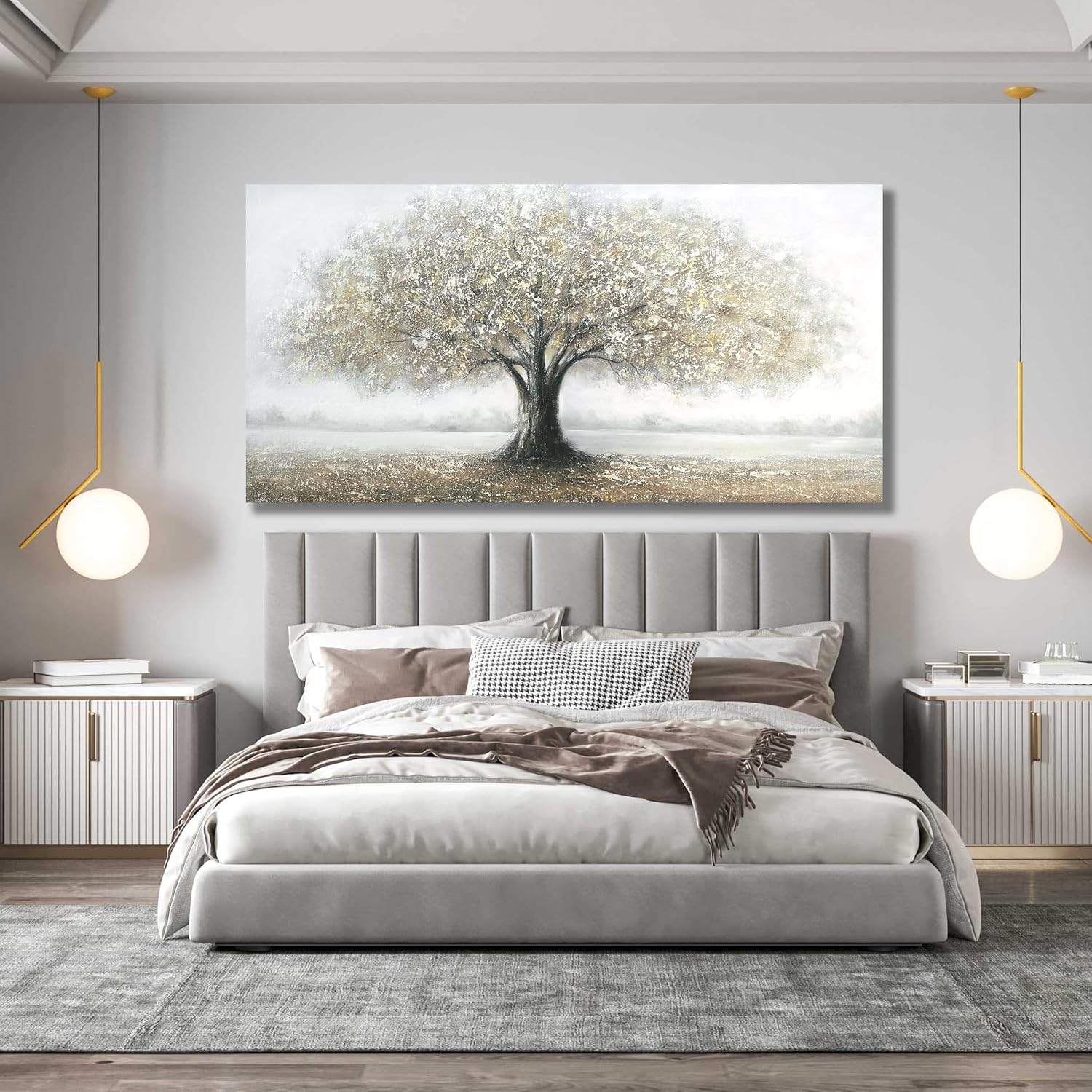 AUCT 17746mm - $150 Yuaxker Tree of Life Wall Decor Gold Wall Art Large Landscape Art Modern Minimalist C - Image 4