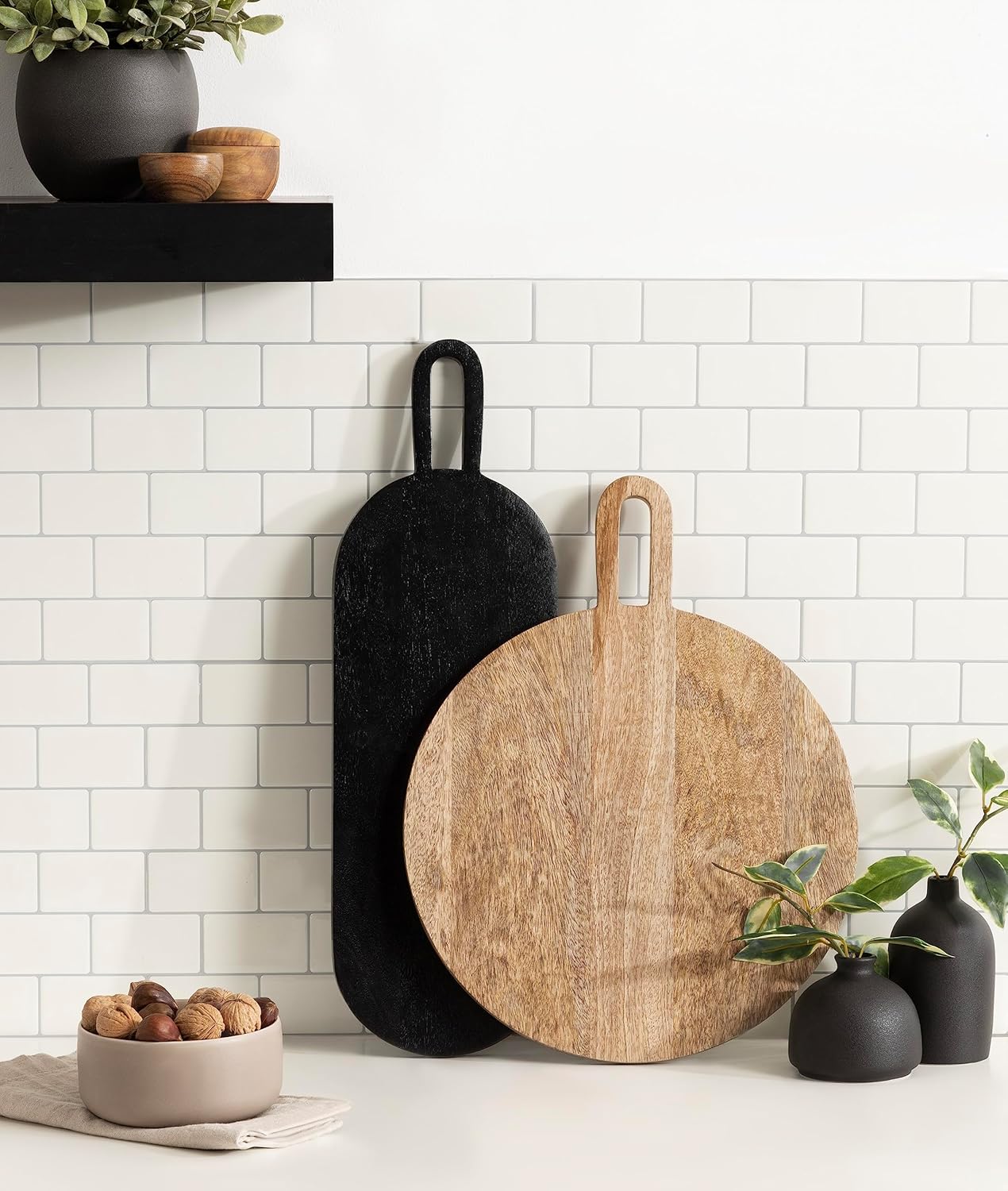 AUCT 18488 - $84 Kate and Laurel Staven Transitional Two-Piece Serving Boards Set; 7 x 22 and 14 x 18; - Image 3