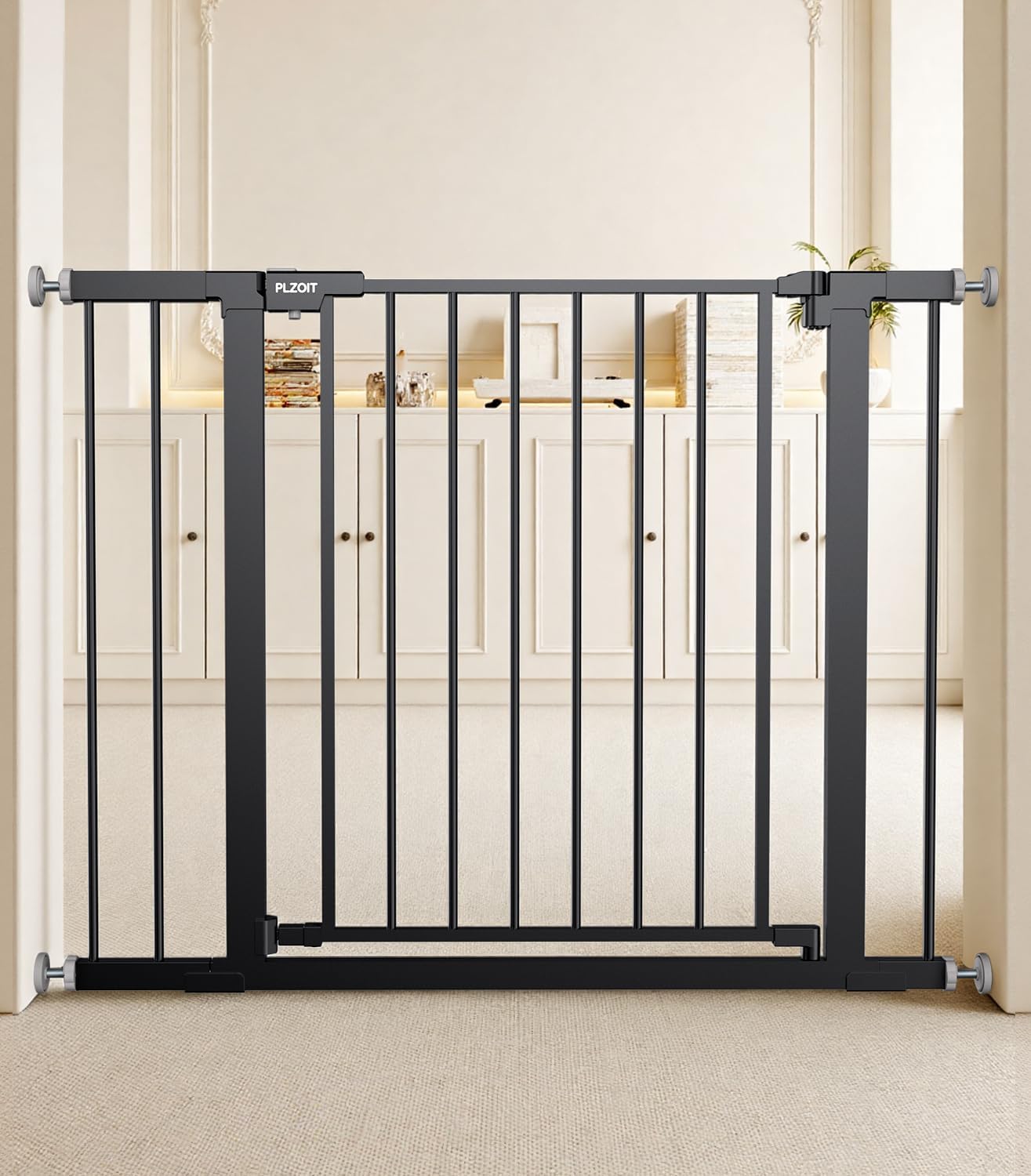 AUCT 19204 - $80 29.5-40.5" Baby Gate for Stairs, Dog Gate for Doorways, Walk Thru Auto Close Metal Bab