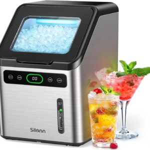 AUCT 18426 - $135 Silonn Nugget Ice Makers Countertop - 44lbs per Day Ice Machine with Self-Cleaning, T