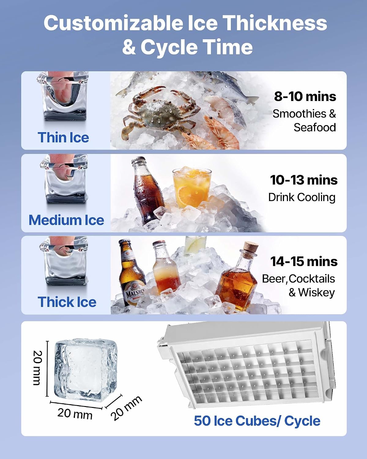 AUCT 17966 - $349 VEVOR Commercial Ice Maker Machine, 130 lbs/24h with 30 lbs Storage Capacity, Built- - Image 4