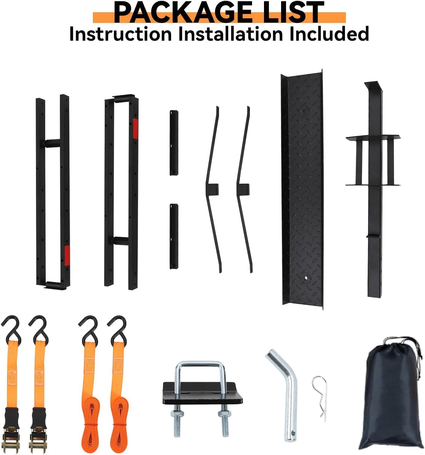 AUCT 18213 - $178 Motorcycle Hitch Carrier with Loading Ramp, 600 LBS Weight Capacity, Heavy-Duty Iron - Image 3