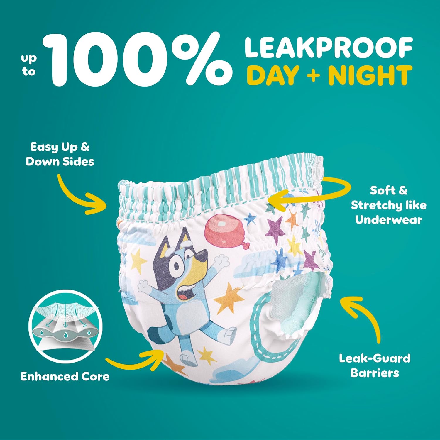 AUCT 20058 - Pampers Easy Ups Potty Training Pants, 5T-6T, 84 Count, Cartoon - Image 2