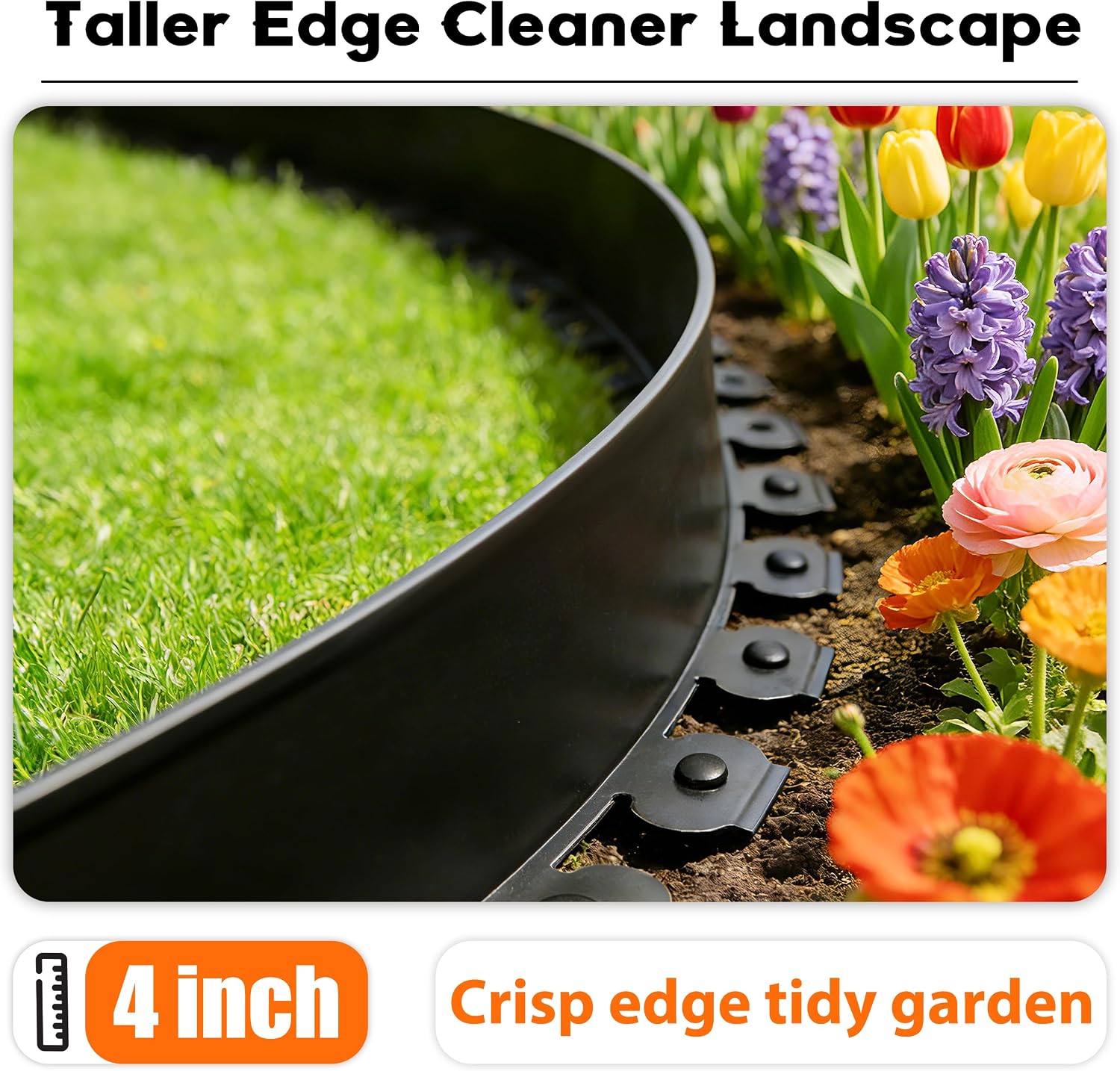 AUCT 18392 - $86 4 inch Tall Landscape Edging Kit 120FT Garden Edging with 210 Spikes for Lawn Edging a - Image 2