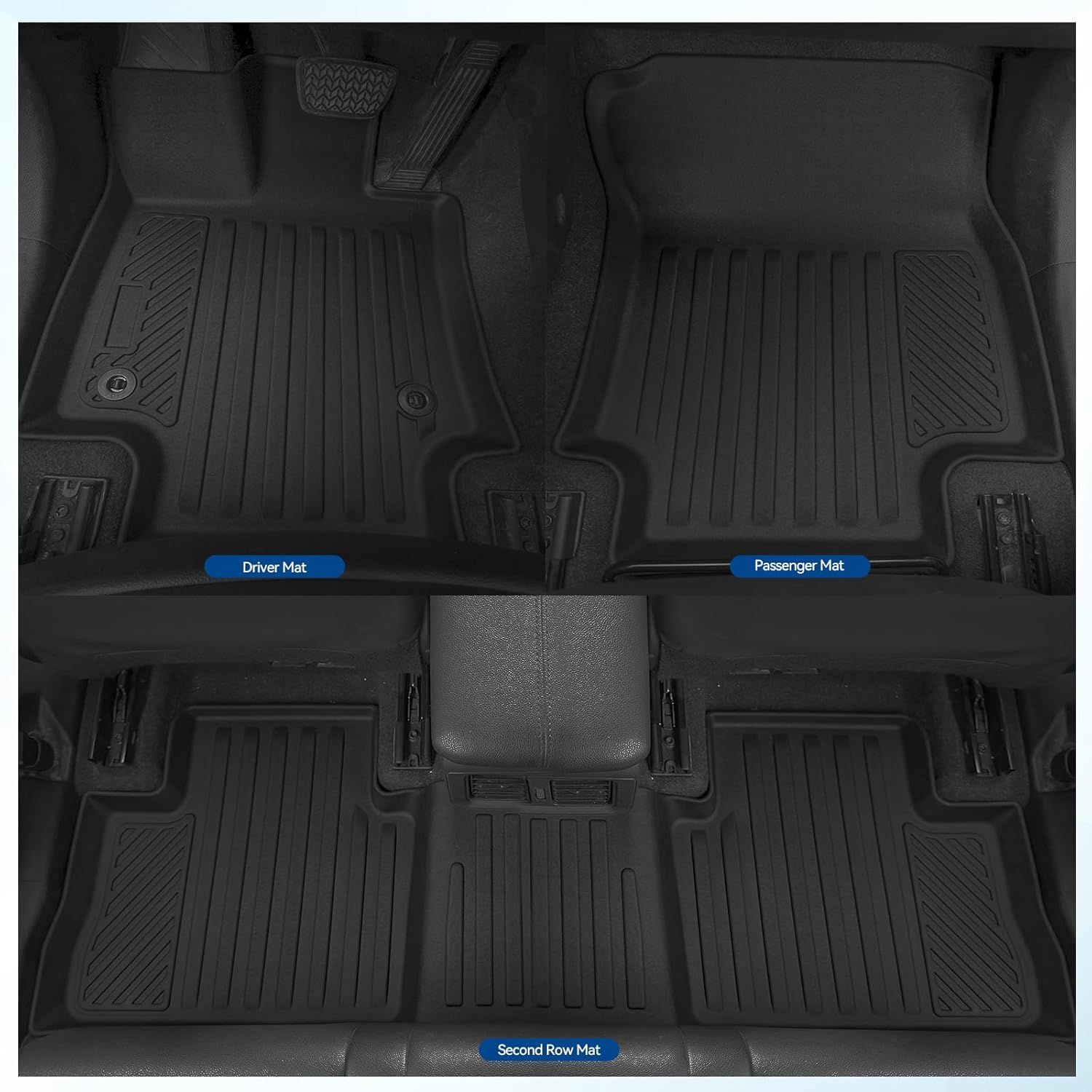 AUCT 18575 - $95 Custom Fit Floor Mats for Jeep Grand Cherokee 2016-2021, All Weather TPE Floor Liners - Image 3
