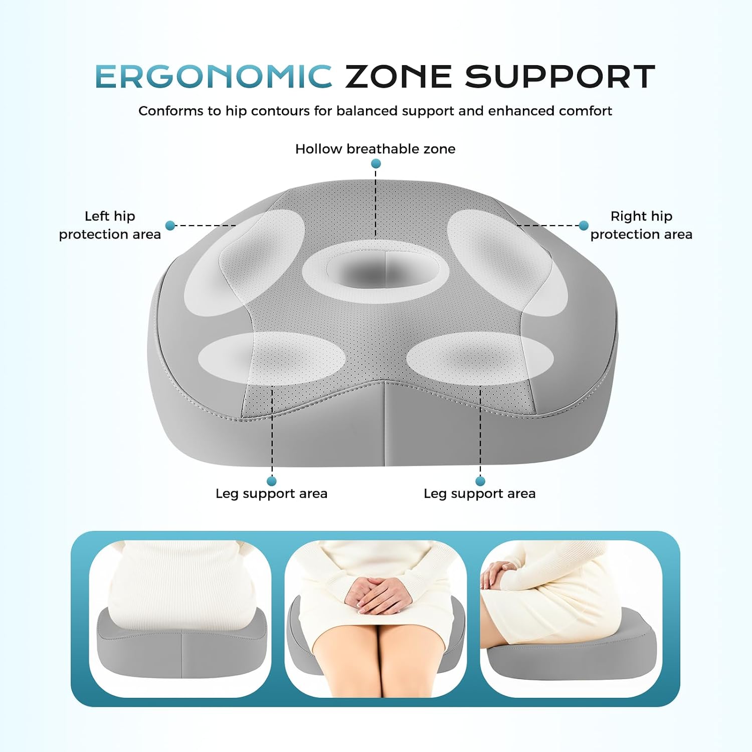 AUCT 18595 - $104 Coverado Memory Foam Car Seat Cushion and Lumbar Support Headrest Pillow, 2-in-1 Inte - Image 3