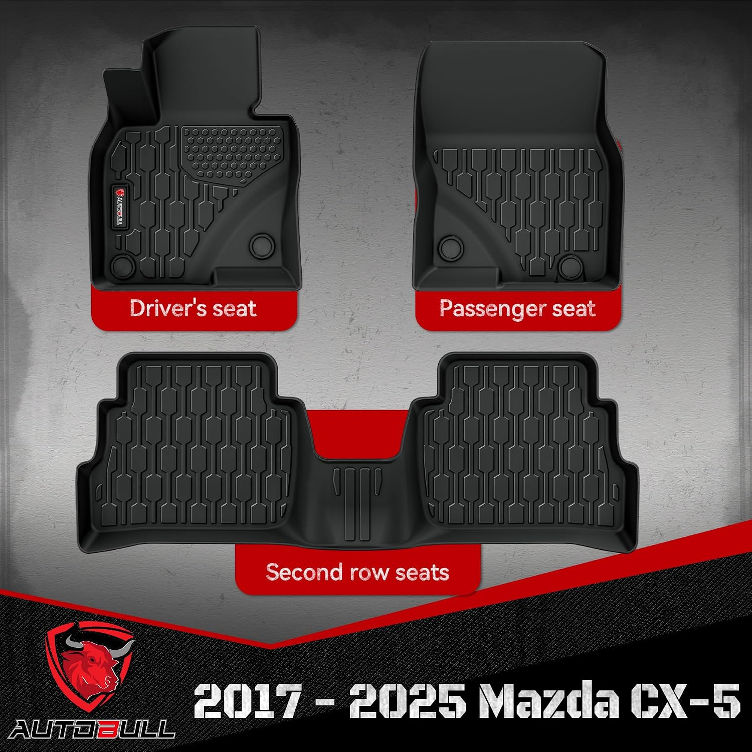 AUCT 19246 - $100 Floor Mats Compatible with Mazda CX-5 2017-2025, All Weather TPE Floor Liners, Custom - Image 2