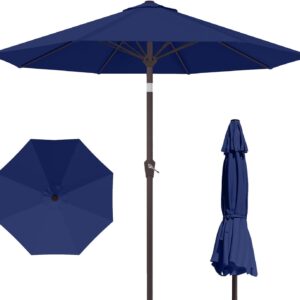 AUCT 17805 - Kingdura 9FT Outdoor Patio Umbrella, Round Market Table Umbrella with Push Button Tilt and