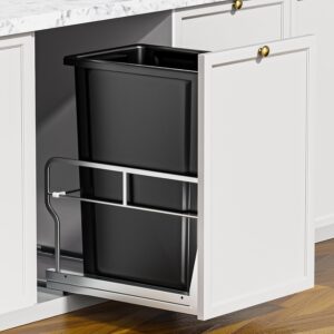 AUCT 18524 - $96 Insputer 8 Gal Pull Out Trash Can Under Cabinet with Soft-Close Slides | Space Saving,