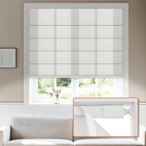 AUCT 19669 - No Tools No Drill Light Filtering Roman Shades, White, 22"W   48"H