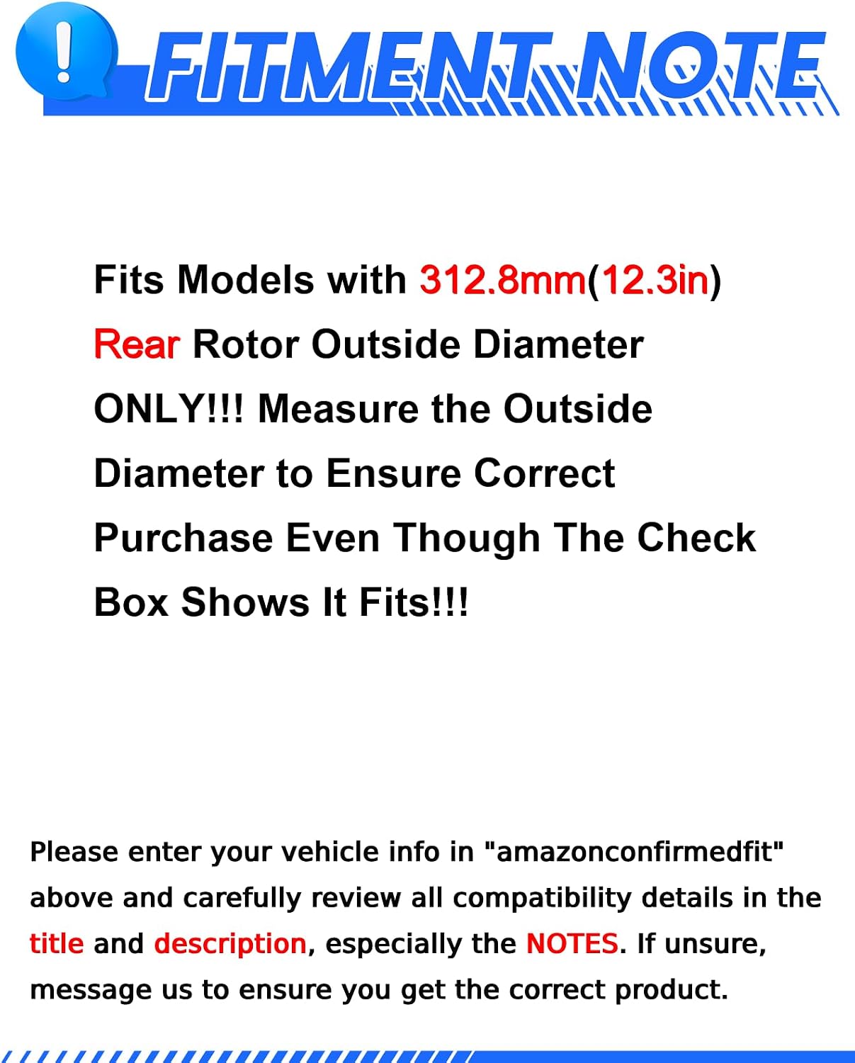 AUCT 18428 - $86 Anpulsero Rear Brake Pads and Rotors Kit Compatible with 2005-2010 Honda Odyssey, 312. - Image 3