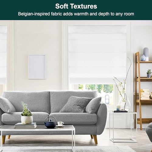 AUCT 18951 - Chicology Cordless Roman Window Shade, Belgian Snow, 31"W x 64"H - Image 2