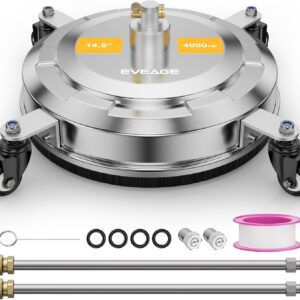 AUCT 18361 - EVEAGE 14.5" Pressure Washer Surface Cleaner,Stainless Steel Pressure Washer Accessories 4