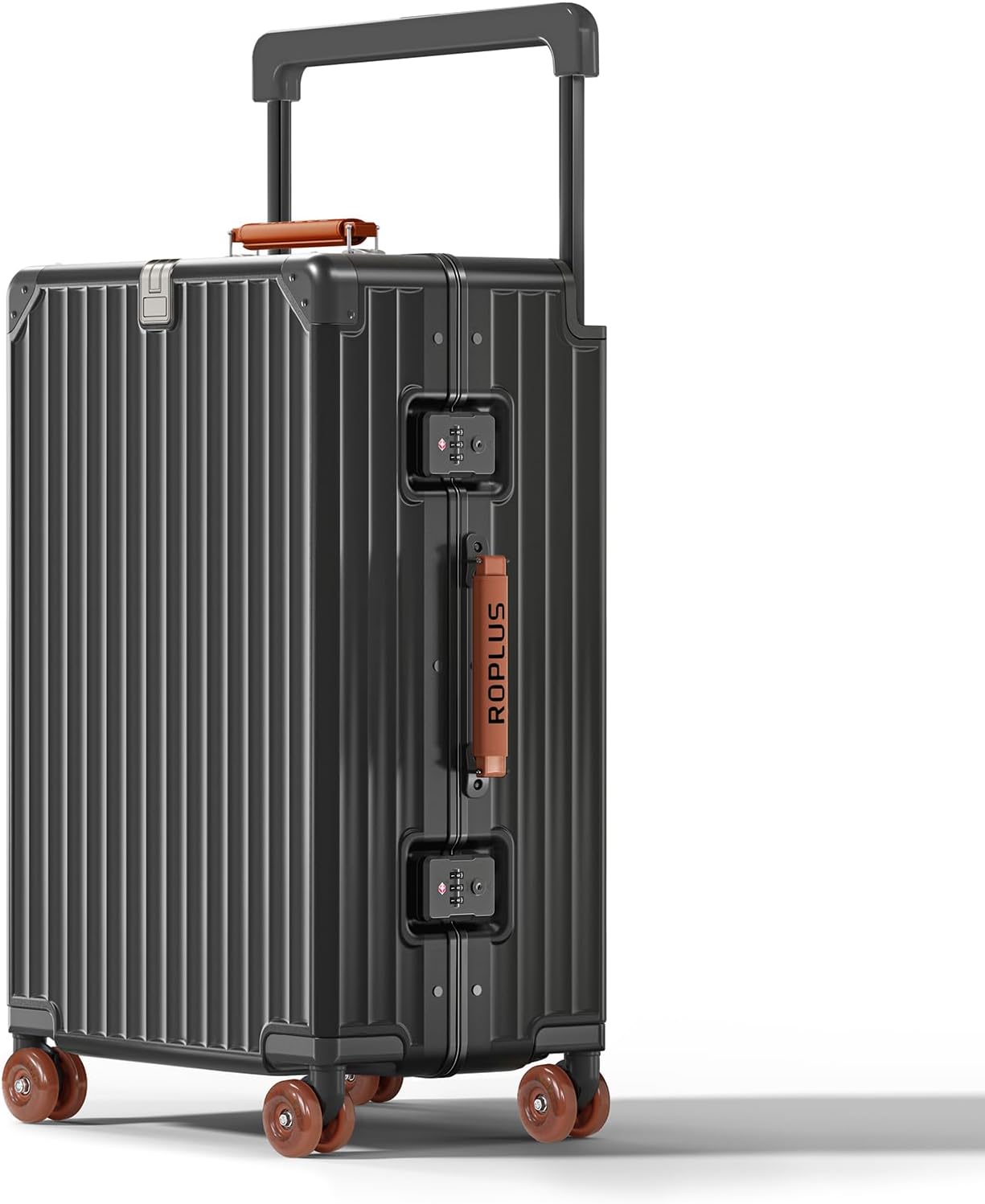 AUCT 18471 - $184 ROPLUS Aluminium Frame Checked-Luggage with Smooth Jelly Wheels, Hardside Zipperless