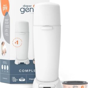 AUCT 18947 - $55 Diaper Genie Complete Diaper Pail (White) Includes 1 Refill (Holds 270 Newborn Diape