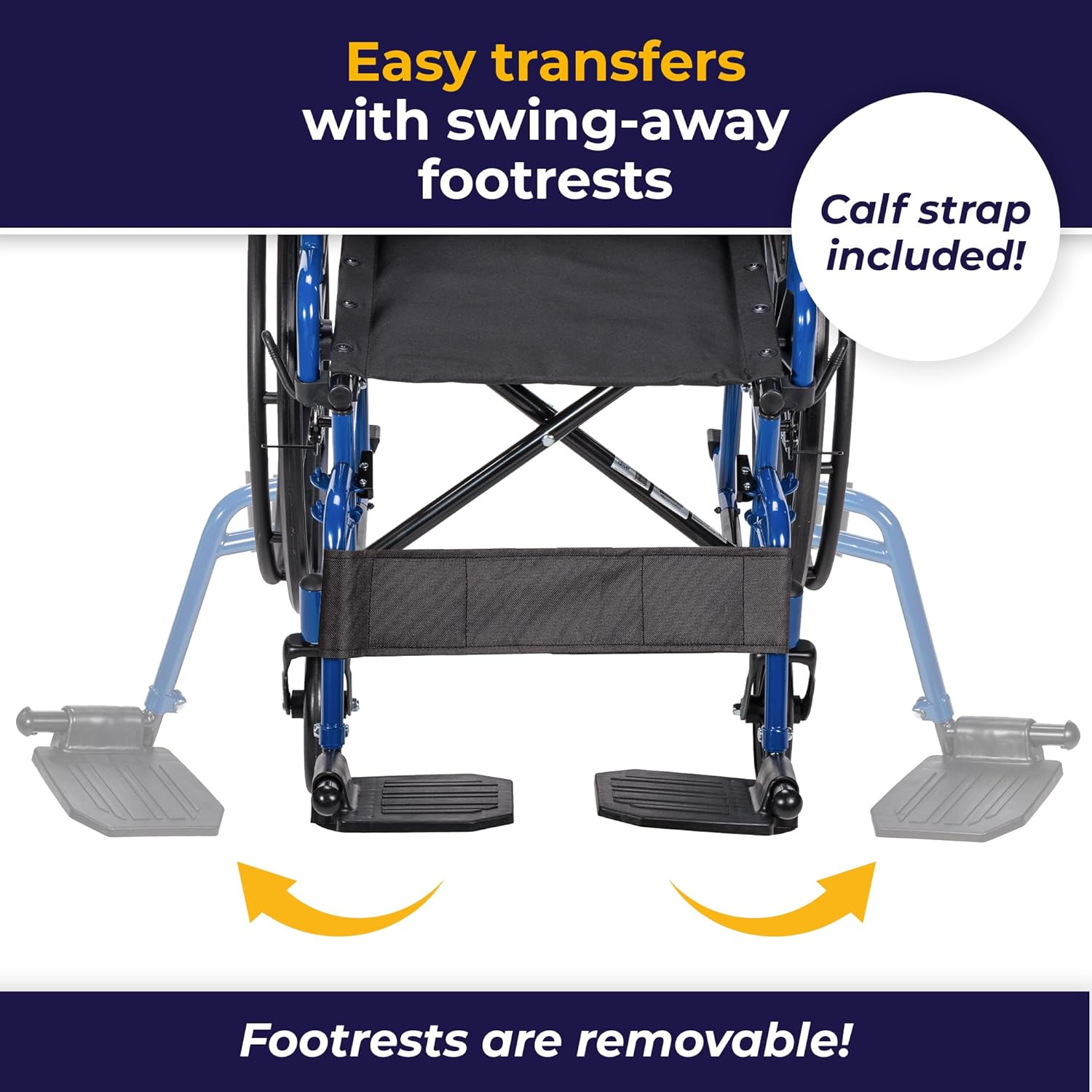 AUCT 18120 - $130 Drive Medical Blue Streak Lightweight Wheelchair, Footrests, 16" Seat | Portable Fold - Image 3