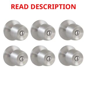 AUCT 18500 - Brandywine Stainless Steel Bed/Bath Door Knob (6-Pack)