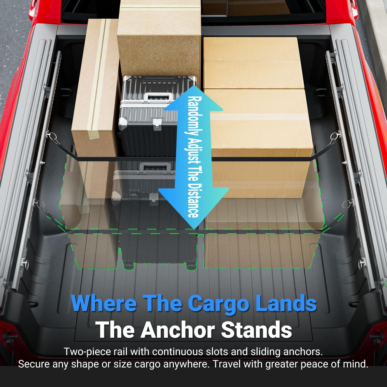 AUCT 18452 - $160 5.7FT Side Bed Rail Compatible with 2019-2026 Dodge Ram 1500 | Tie Down Rail Trail Ra - Image 3