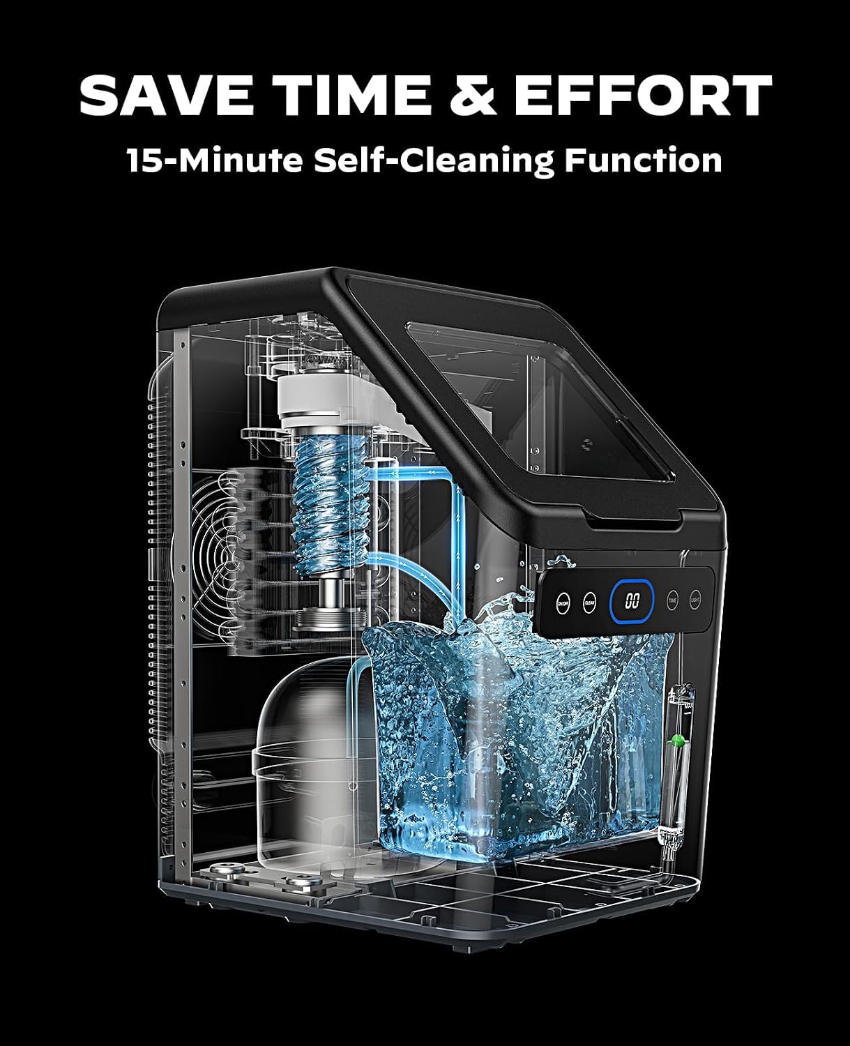 AUCT 18426 - $135 Silonn Nugget Ice Makers Countertop - 44lbs per Day Ice Machine with Self-Cleaning, T - Image 2