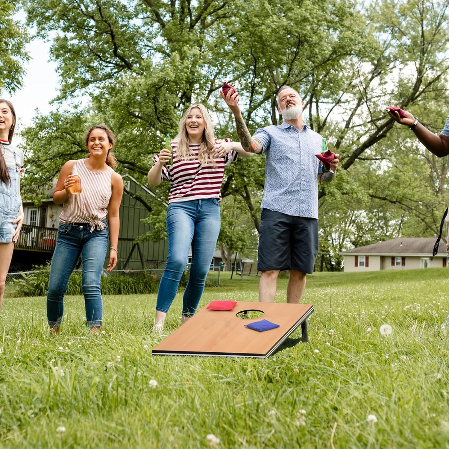 AUCT 18151 - $90 Cornhole Set 4x2 and 3X2 Regulation Size Corn Holes Sets with Carrying Bags & 8 Bean B - Image 2
