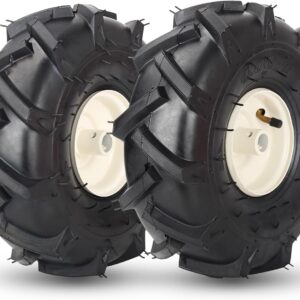 AUCT 18530 - 11x4.00-4 Tiller Tire & Wheel 3/4" Axle, 2PK for Craftsman Troy-Bilt | 4-Ply 3-1/8" Center
