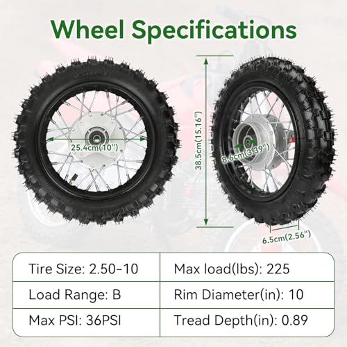 AUCT 19192 - $60 2.50-10 Dirt Bike Rear Wheel Assembly for CRF50 TTR50 XR50 Pit Bike - Image 2