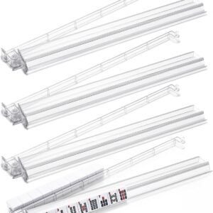 AUCT 18534 - Mahjong Racks with Pushers, 4PCS Mahjong All-in-One Tile Rack and Pusher, Clear Acrylic Am