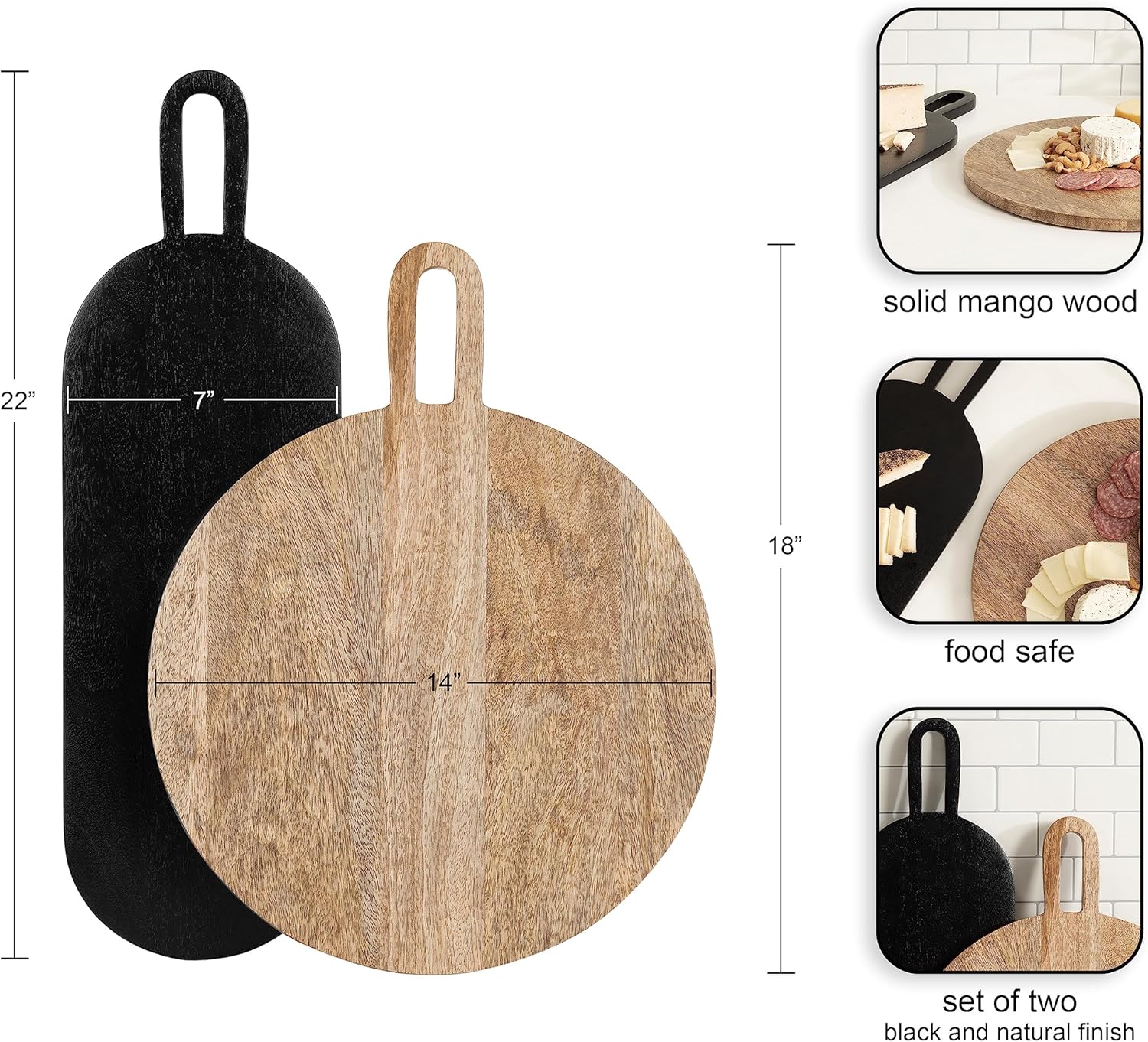 AUCT 18488 - $84 Kate and Laurel Staven Transitional Two-Piece Serving Boards Set; 7 x 22 and 14 x 18; - Image 2