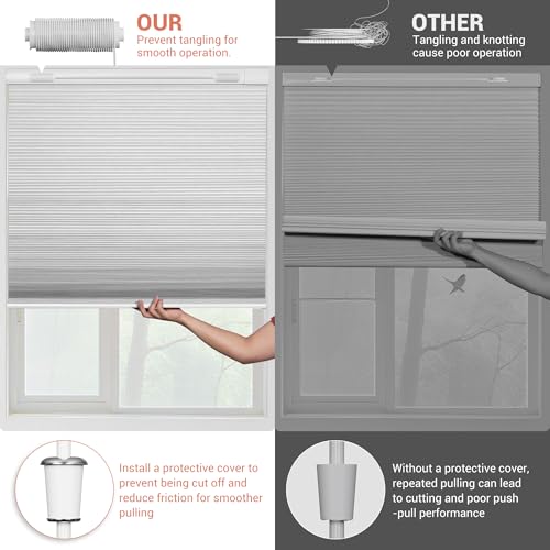 AUCT 19165 - No Drill Blackout Cellular Shades,White,32" W x 64" H - Image 3