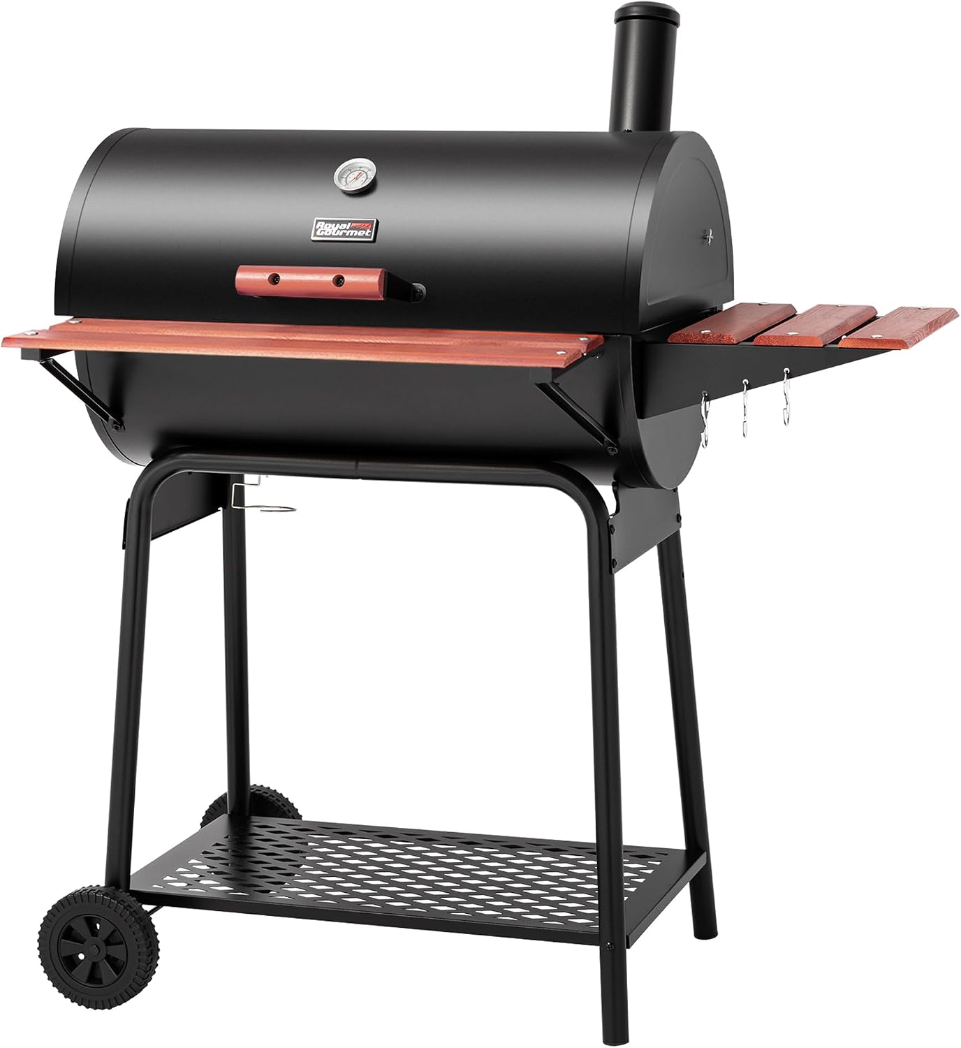 AUCT 22602 - $115 Royal Gourmet CC1830V 30 Barrel Charcoal Grill with Side Front Table