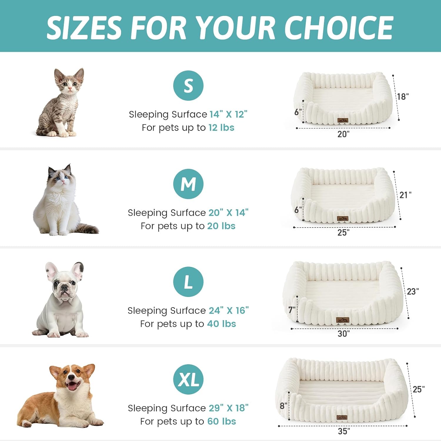 AUCT 20901 - Orthopedic Dog Bed for Small Dogs & Cats - Washable Rectangle Pet Bed with Anti-Slip Botto - Image 3