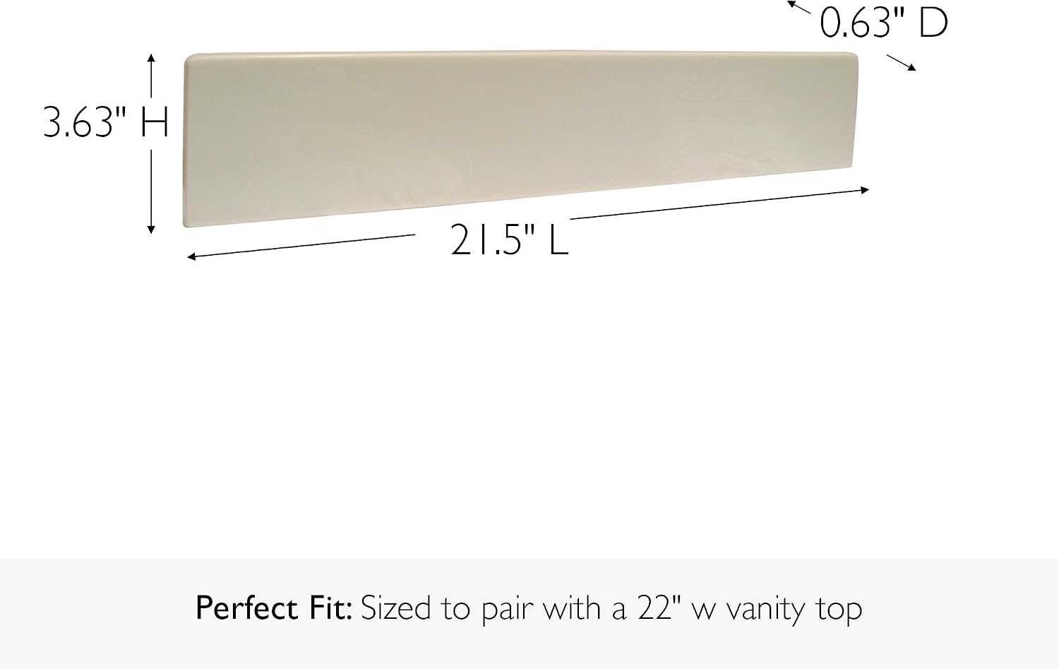 AUCT 22508 - Design House 21.5-Inch Cultured Marble Bathroom Side Splash, Ivory Swirl Vanity Wall Prote - Image 2