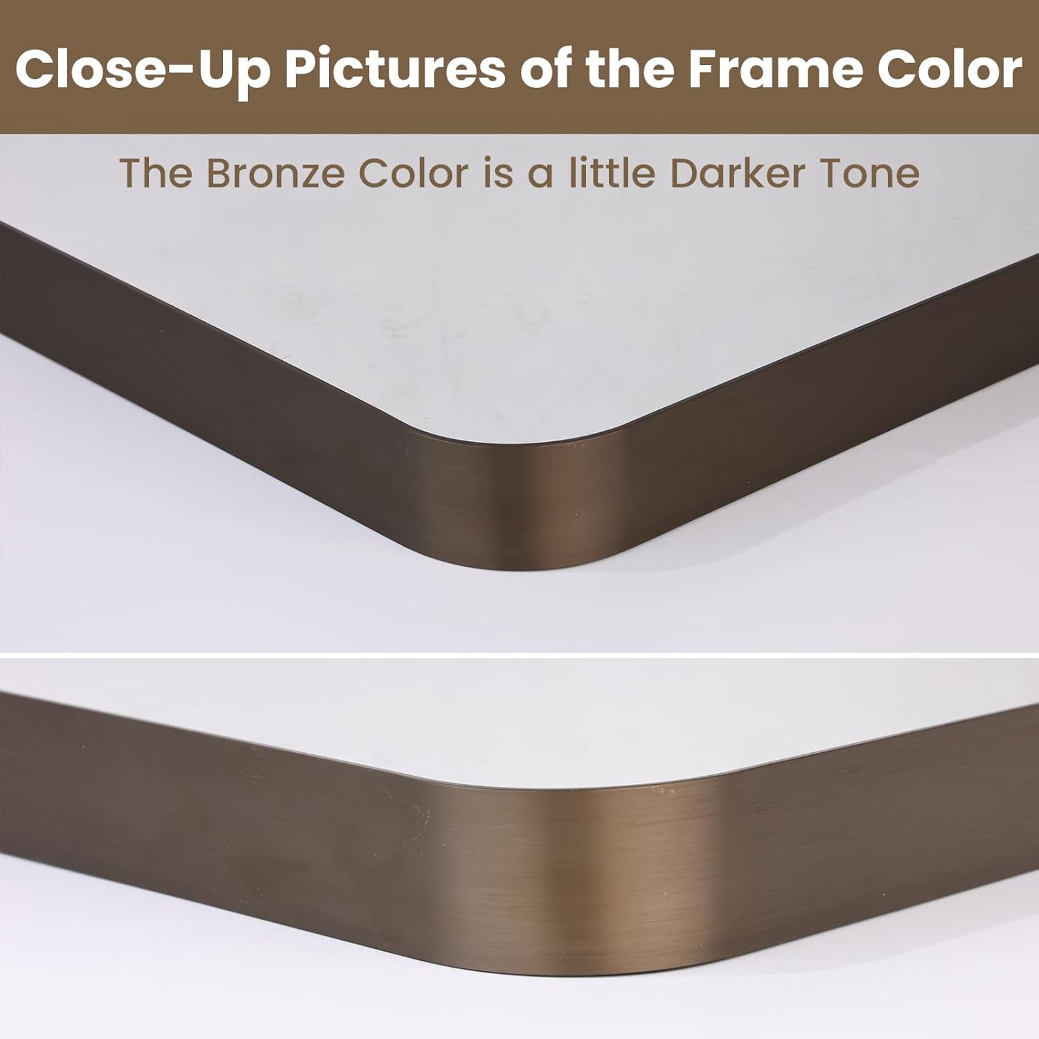 AUCT 20517m - $60 LOAAO 22"X30" Bronze Bathroom Mirrors for Vanity, Rounded Rectangle Brushed Bronze Met - Image 4