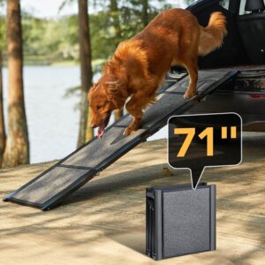 AUCT 21006 - $110 PetThem Dog Ramp for Cars, 71" L 17.2" W, Extra-Long Foldable