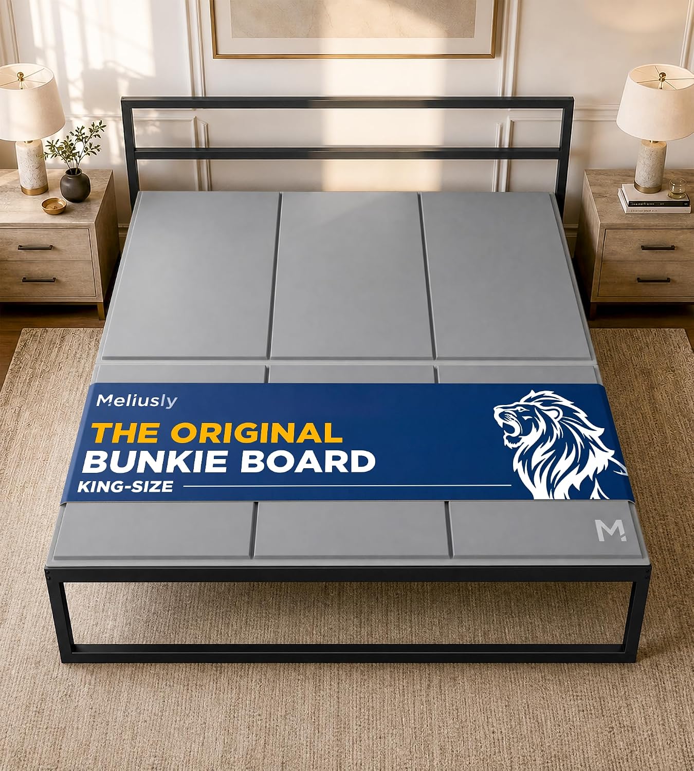 AUCT 22591 - $135 Meliusly Original Bunkie Board King Size (76x80) - Under Bed Support