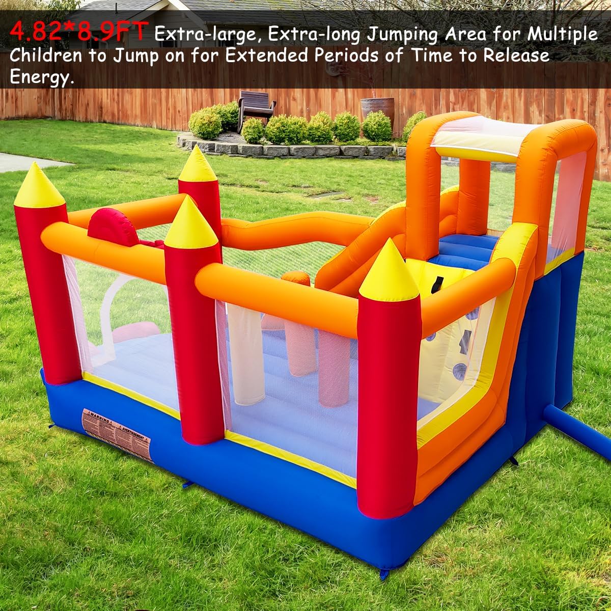 AUCT 22376 - $360 Baralir Inflatable Bounce House with 8.98 * 4.82 Ft Oversized Jump Area - Image 3