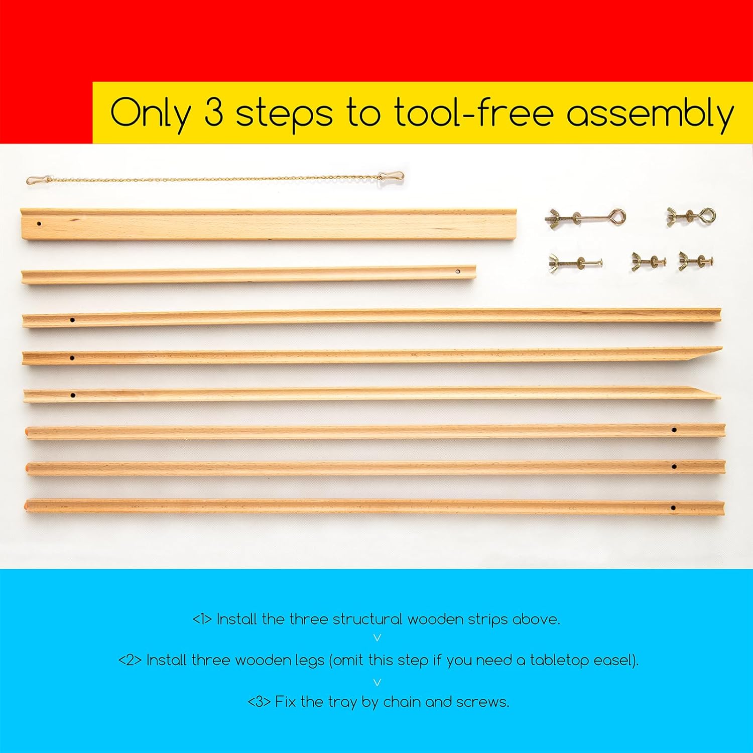 AUCT 22096 - MEEDEN Wood Easel Stand for Display: Wooden Welcome Tripod Stand for Sign - Image 4